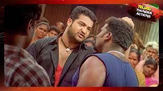 Jr Ntr Blockbuster Telugu Movie High Voltage Action Scenes  Telugu Thunder Action [upl. by Eilzel]