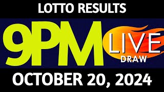 Lotto Result Today 900 pm draw October 20 2024 Sunday PCSO LIVE [upl. by Ibbob988]