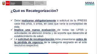 TUTORIAL DE RECATEGORIZACIÓN DE EESS 2 [upl. by Sadie]