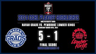 PLAYOFF HIGHLIGHTS Navan Grads win 51 over Pembroke Lumber Kings in Game 1 Mar 2024 [upl. by Inait]