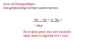 Variabelen vermenigvuldigen optellen en aftrekken in één opgave [upl. by Pentheas846]