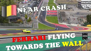 Ferrari Near Crash circuitspafrancorchamps  European Series Le Mans 2022 elms [upl. by Ichabod]