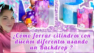 ¿Cómo forrar cilindros para decoración de fiesta Decoración de frozen al aire libre Parte 4 [upl. by Lena]