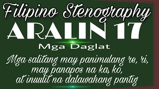 Filipino Stenography Aralin 17 [upl. by Lossa]