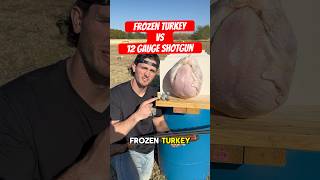 Specialty shotgun rounds vs frozen turkey [upl. by Bohaty374]