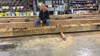 Ohio Valley Barn Salvage  Straightening A Curved Beam [upl. by Chick]