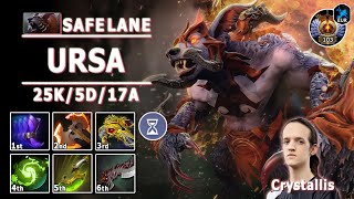 736c Ursa Safe Lane Carry  Crystallis Ursa Bear Down Facet Build  Dota 2 Immortal Gameplay [upl. by Assirat389]