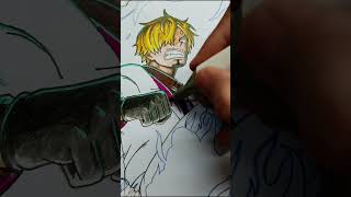 Drawing Sanji  Spill Coffee Art  One Piece shorts sanji drawinganime [upl. by Norab]