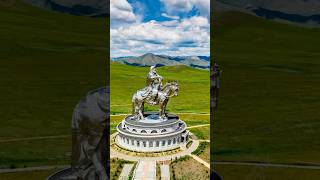 Genghis khan Statue  geography travel placestovisit culture statue mongolia landscape [upl. by Iadrahs]