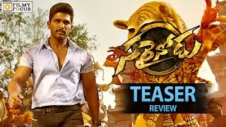 Sarainodu Teaser Review  Allu Arjun Rakul Preet Singh Boyapati Sreenu  Filmy Focus [upl. by Ynaffets126]