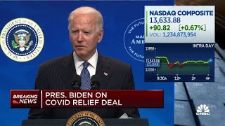 President Joe Biden discusses his 19 trillion Covid relief deal [upl. by Schenck]