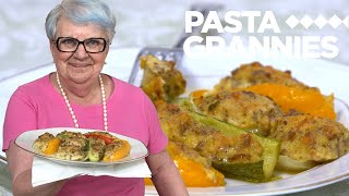 Enjoy Pinas stuffed vegetables from Liguria  Pasta Grannies [upl. by Nilhsa]