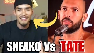 Tate Destroys Sneako amp Sparks a Crazy Reaction tate beef [upl. by Olnee]