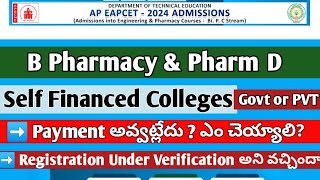 AP EAPCET B Pharmacy Pharm D Counselling Info  Govt Pvt Colleges  self financed  Payments hold [upl. by Riggins]