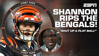 Shannon Sharpe RIPS Bengals for trash talk 👀 ‘SHUT UP AND PLAY FOOTBALL’ 🗣️  First Take [upl. by Natica]