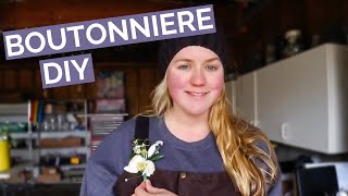 DIY BOUTONNIERE  How to make a boutonniere with fresh flowers in easy to follow steps [upl. by Nordgren]