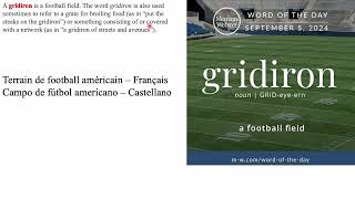 Merriam Webster Word of the Day  Gridiron [upl. by Deeann]