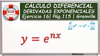 DERIVADAS EXPONENCIALES  BASE e  EJERCICIO 16 [upl. by Bondon]