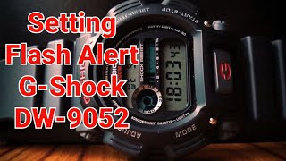 Cara Setting Flash Alert GShock DW9052  Flash Light [upl. by Ellehcar]