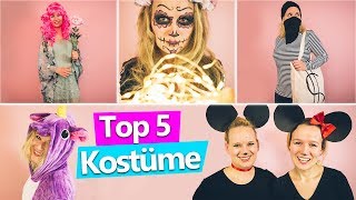 5 coole KOSTÜMIDEEN für Karneval Fasching Halloween  Last Minute Verkleidung selber machen DIY [upl. by Lorou]