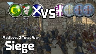 Medieval 2 Total War Online Battle 210 3v4 Siege Fire [upl. by Verne]