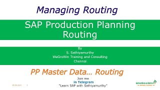 0138 SAP PP – Managing Routing  in English SAP Production Planning [upl. by Arleen708]