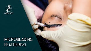 PMU Brows  Microblading Feathering at Noelines [upl. by Icyaj]