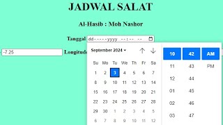 Jadwal Shalat Tanggal Otomatis Update JavaScript [upl. by Selym]