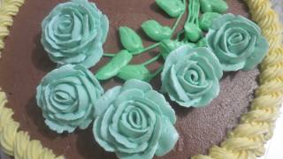 decorating buttercream roses cake the whole process [upl. by Kehoe446]