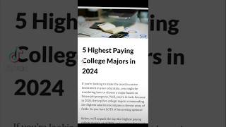 5 Highest Paying College Majors in 2024 health finance college [upl. by Eilrebmik]