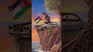 AI Cat on an Old Car 2 ai aicreativity cat palestina catlover palestine palestinewillbefree [upl. by Eneluj]