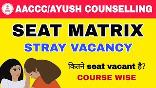 AACCCAYUSH COUNSELLING 2024 STRAY VACANCY ROUND SEAR MATRIX [upl. by Koerner]