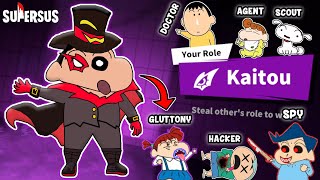 Shinchan became kaitou in super sus and stealing roles 😱🔥  shinchan playing among us 3d 😂🔥  funny [upl. by Aleibarg]