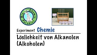 Experiment Chemie – Löslichkeit von Alkanolen Alkoholen [upl. by Ahsineg534]