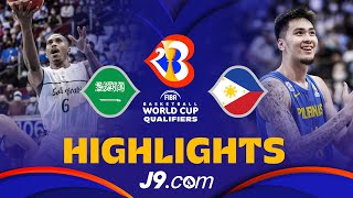 🇸🇦 Saudi Arabia vs 🇵🇭 Philippines  Basketball Highlights  FIBAWC 2023 Qualifiers [upl. by Ahsimot]