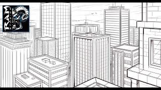 How to Draw A City In 2 Point Perspective  Sketchbook Pro  Narrated by Robert Marzullo [upl. by Sauveur]