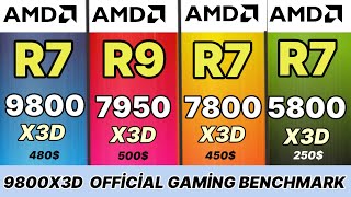 9800X3D VS 7800X3D VS İNTEL ULTRA 285K VS 5800X3D VS 9950X VS İ9 14900K VS 7950X GAMİNG BENCHMARK [upl. by Schroeder]