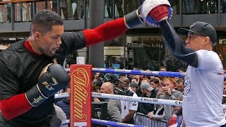 Heavyweight Boxer Joe Joyce Shows Off On The Pads  Bellew vs Haye 2  Undercard [upl. by Htebazileyram808]