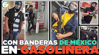 Comando con banderas de México en gasolinera Guatemala [upl. by Toll]