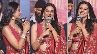 Actress Meenakshi Chaudhary Cute Speech  Lucky Baskhar Pre Release Event  Dulquer Salmaan [upl. by Enomys600]