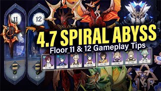 How to BEAT 47 SPIRAL ABYSS Floor 11 amp 12 Guide amp Tips w 4Star Teams  Genshin Impact 47 [upl. by Hagi]