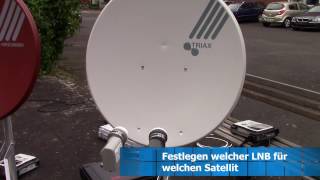 Ausrichten auf Astra 192°E und Eutelsat Hotbird 13°E mit einem Parabolspiegel und 2 separaten LNB [upl. by Narahs]