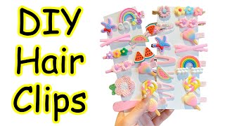 How to make hair clips at home  diy hair clips  hair accessories  hair pins making  Sajal Malik [upl. by Aniahs]