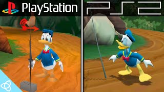 Donald Duck Goin Quackers  PS1 vs PS2  Side by Side [upl. by Nob]