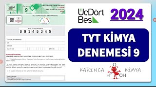 345 YAYINLARI 2024  TYT Kimya Denemesi 9 [upl. by Oliric952]