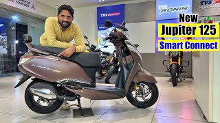 Tvs Jupiter 125 E20 Smart Connect Latest 2024 Model Price Mileage New Features Full Review [upl. by Harmaning]