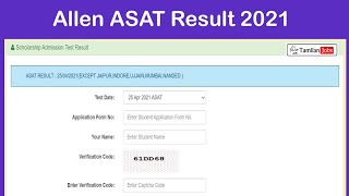 How to check results of Allen ASAT exam 2021 [upl. by Baecher221]