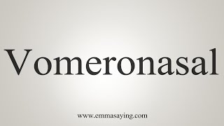 How To Say Vomeronasal [upl. by Destinee]