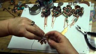 Jewelry Making Lumiere Paints Gilders Paste and Diamond Glaze Flower Necklaces Pendants [upl. by Ahsienak]