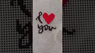 Cross stitch I love you youtubeshorts asondesign handcraft homedesign art [upl. by Nehcterg522]